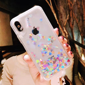 Love heart Sequins quicksand Case