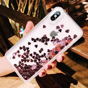 Love heart Sequins quicksand Case